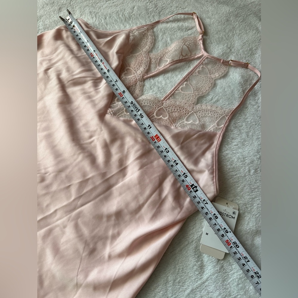 Flora Nikrooz Pink Satin Lace Robe & Cami Set 2PC Sleepwear Bridal S/M NWT - Picture 12 of 13